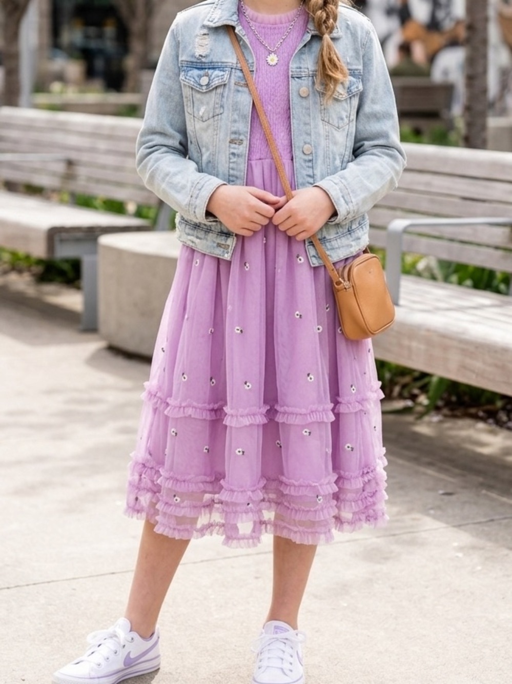 Mini Boden Lilac Floral Dress